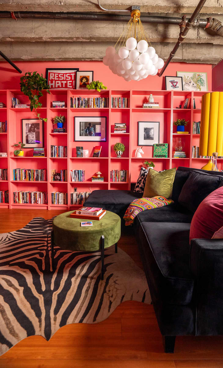 See the 9 IKEA Billy Bookshelves in This Bright Living Room | Apartment ...